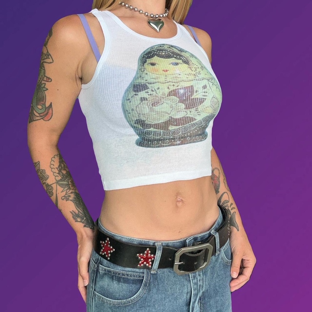 White Muscle Tee Top